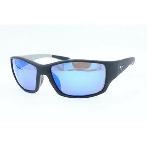 Maui Jim Local Kine MJ810-53B Wrap Black Sunglasses Polarized Blue Lens 61mm (B)